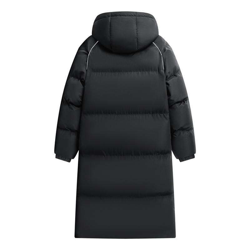 Winter warm vintage windproof mid-length down jacket for men fashion zipper hooded parka