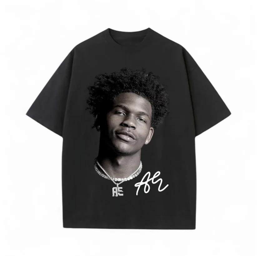 2026 Summer Hot Selling Anthony Edwards Portrait Cotton Color Black Personality Tshirt Adult And Childrens Casual Sportswear