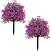 2Pcs 23.62 in Artificial Flower with Ground Stake Faux Flower Garden Stakes Easy Install for Porch Patio Balcony Planter Yard