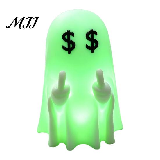 Ghost Gift for Halloween Figurine, 3D Printed Cute Rock Statue, Small Flat Surface Decor Funny Coffee Table Centerpieces Shelf Mantel Ornaments