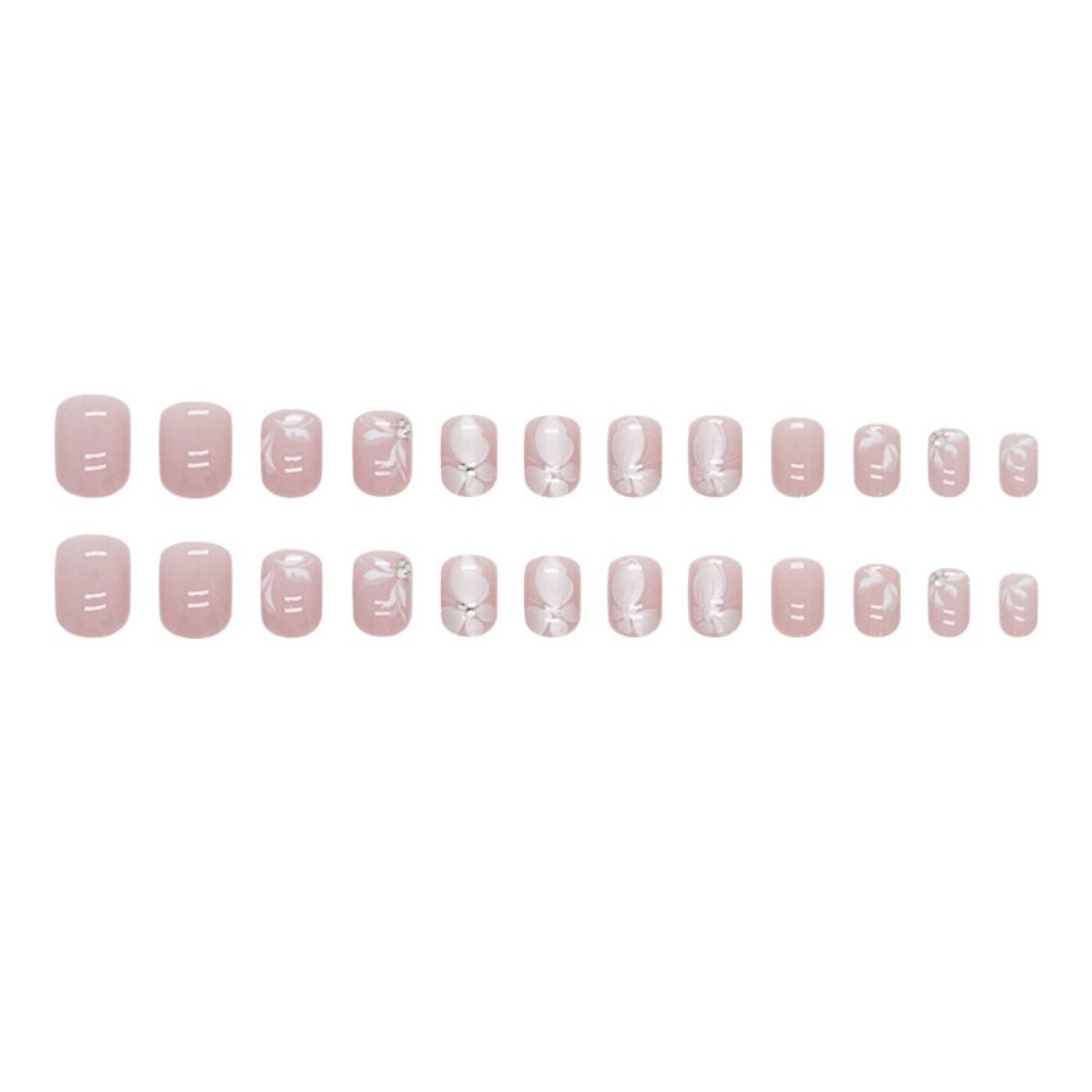 White Butterfly Fake Nails French Nail Tips New False Nails  for DIY