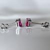 Natural Pink Ruby Earrings 11.10 Ct Pair CERTIFIED Emerald Cut Pair For Gift