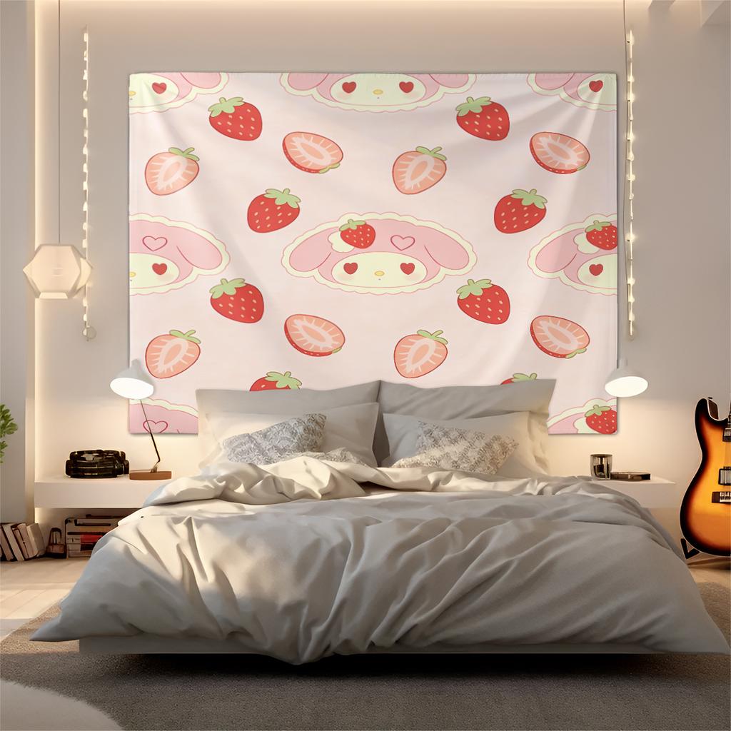 Sanrio Characters Tapestry Cute Cartoon Wall Hanging for Bedroom Living Room Dorm Home Decor Aesthetic Gift
