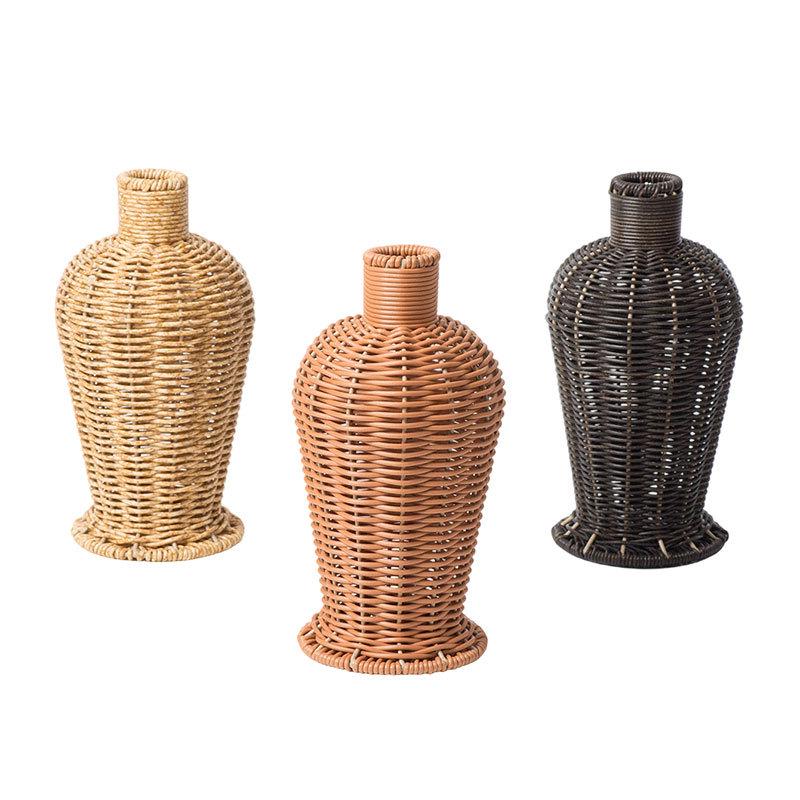 High-Grade Imitation Rattan Woven Vase for Dried Flowers - Elegant Living Room and Desktop Ornament