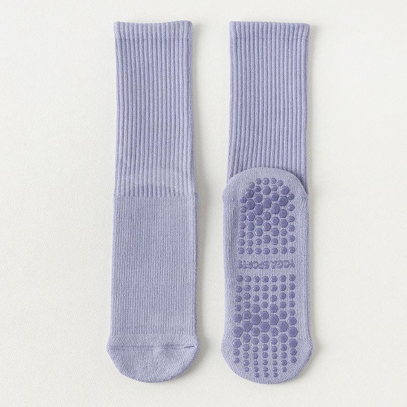 Women's Non-Slip Mid-Calf Yoga Socks - Thick Terry Pilates Fitness Socks