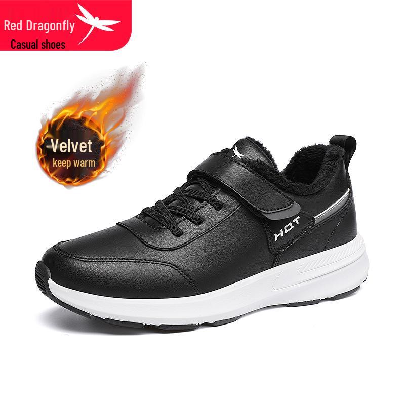 Red Dragonfly Men s Waterproof Winter Leather Sports Shoes with Velvet Lining Size 38