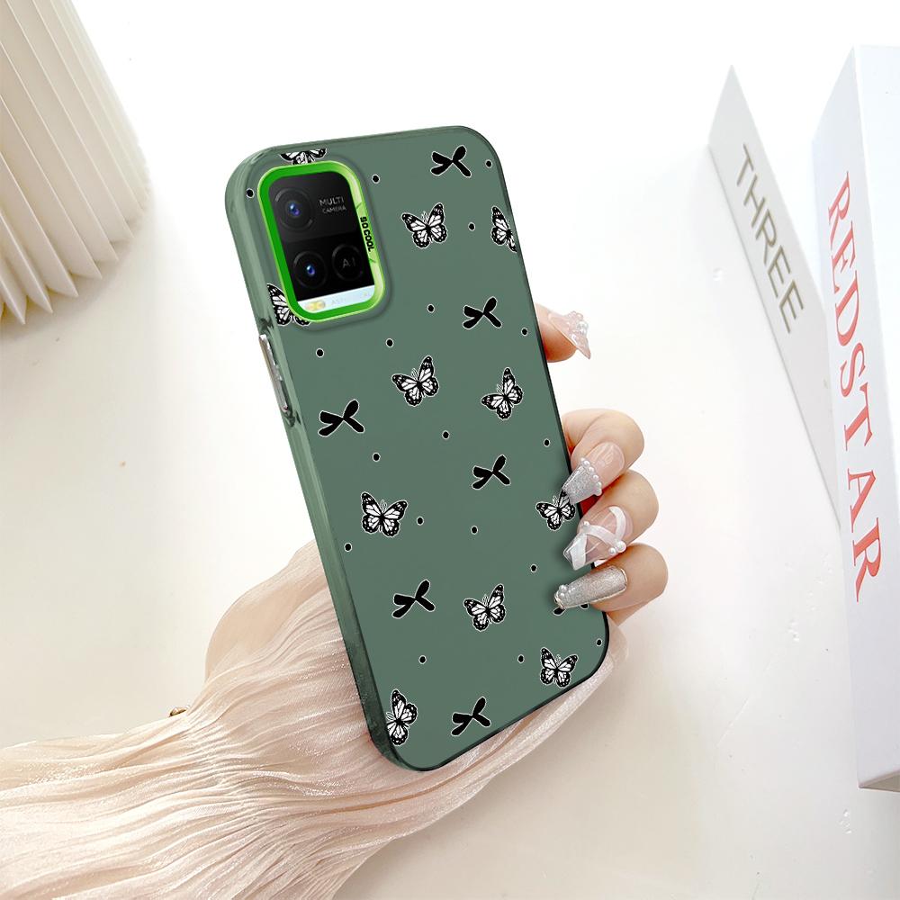 Malovaný Vzor Barevný Stříbrný Oboustranný Tvrdý Kryt Nárazuvzdorný Proti Pádu Pouzdro na Telefon pro Vivo