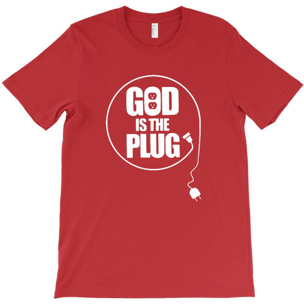 God Is The Plug T Shirt For Mens Short Sleeve Tee Shirts For Man Design