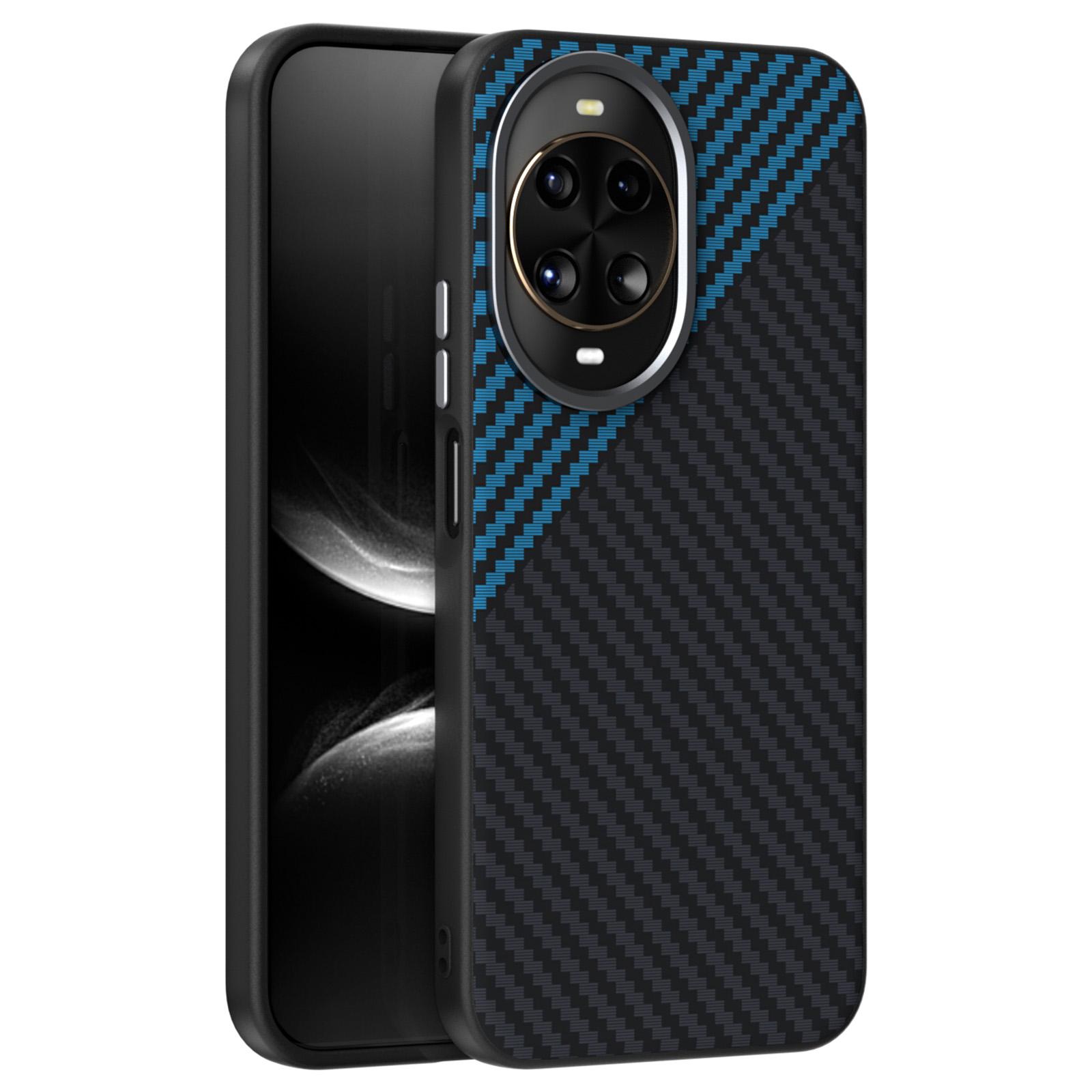 

ABEEL Чехол для Huawei nova 14 5G Совместим с MagSafe Текстура углеродного волокна Задняя крышка Black/Blue