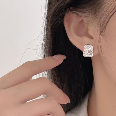 Dicke, Textur, Kleine quadratische Geometrie Zirkon-Textur, Ohrringe Damen Jahre Nische und High-End-Gefühl