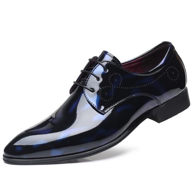 Office Men's Shoes Fashion Shiny Patent Leather Shoes Casual Luxury Business Wedding Shoes Men Oxford 38-48