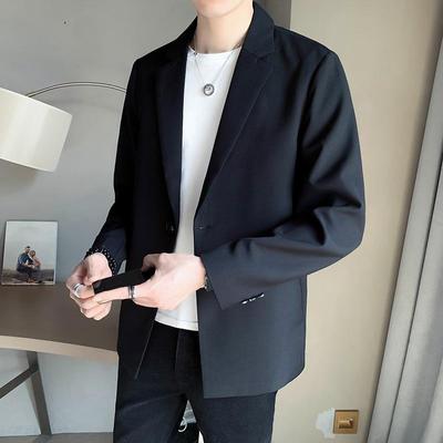 Men' Thin Section Fashion Clothing Slim Fit Dry Leisure Spring  Single-breasted Korean Black Suit Jacket Plus Size