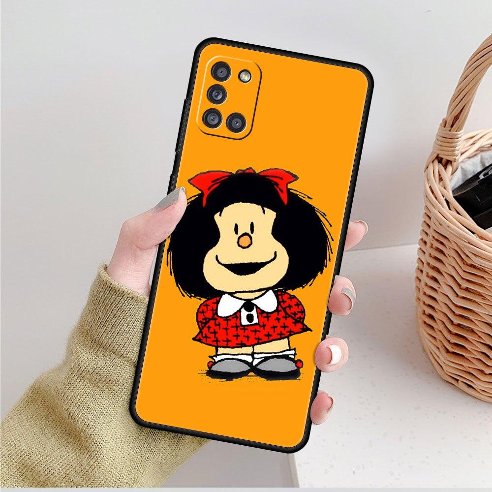 Phone Coque Mafalda Girl For Samsung Galaxy A51 A71 A31 A41 A72 A52 A12 A21s A02s A32 4G A33 A22 A53 A52s 5G A13 A23 Cover