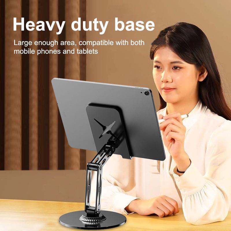 360 Rotation Aluminium Alloy Foldable Desktop Phone Stand Desk Lazy Tablet Holder Support Mount For Iphone Ipad Xiaomi Samsung