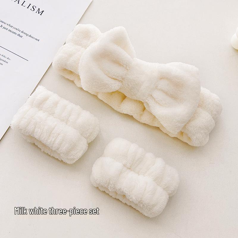 2024 Women's Absorbent Face Washing Set: Anti-Wet Hair & Wrist Headbands