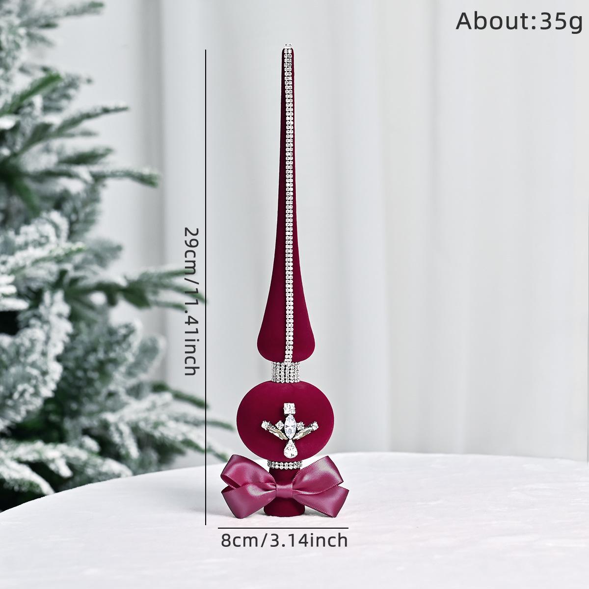 Rhinestone Flocking Christmas Star Tree Topper: Festive Party Decoration