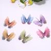 50Pcs 3D Organza Fabric Butterfly Appliques Double-layer Translucent Chiffon Butterfly Embroidered Patches Colorful