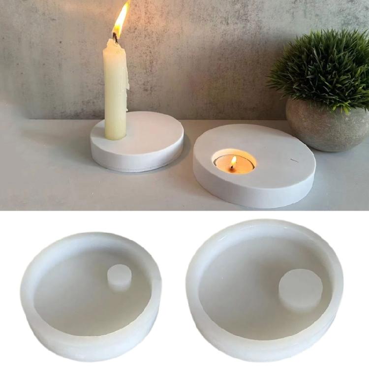 Silicone Mould Gypsum Candle Holder Mold Round Shape Candle Stand Jewelry Mould