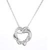 Fashion Heart Necklace Jewelry, Zircon Micro-Inlaid Real Gold Accessories Heart-To-Heart Necklace
