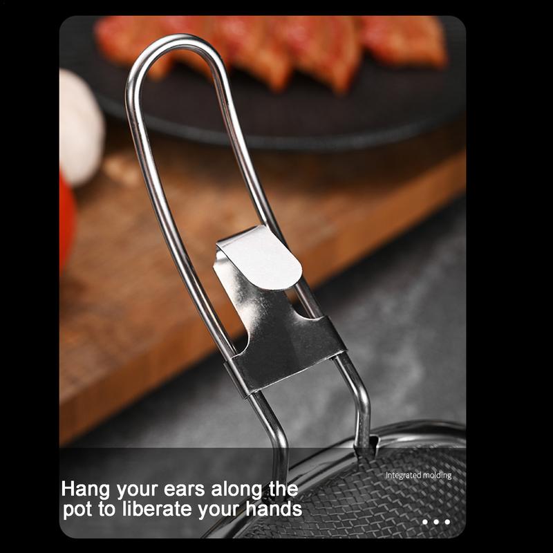 Household Fine Mesh Strainer Stainless Steel Hot-Pot Net Filter Basket Stainless Steel Flour Filter With Reinforced Frame For