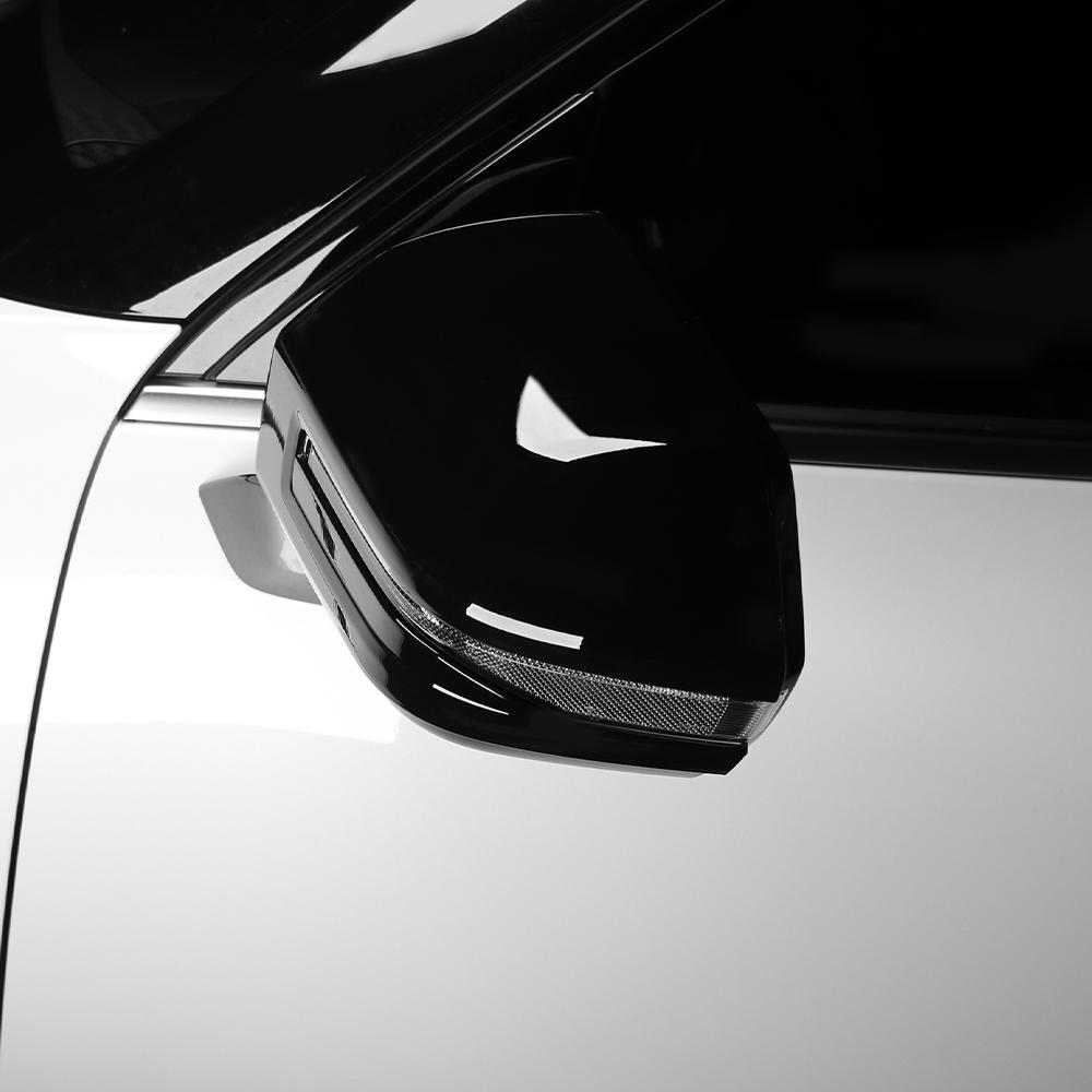 Car Carbon Fiber/Black Style Rear View Mirror Cover Side Mirror Trim Frame ABS Material LHD RHD Suitable For KIA EV9 2024-2025