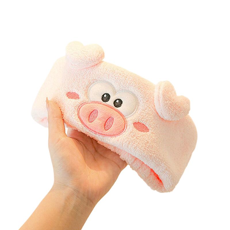 Kawaii čelenka do lázní, na líčení, mytí obličeje, na párty - Roztomilá prasečí čelenka do vlasů do sprchy, pro kosmetiku, péči o pleť, měkké obličejové čelenky
