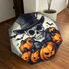1pc Halloween Skull with Top Hat and Pumpkins Umbrella with Plastic Handle,Suitable for All Seasons Home Travel Outdoor UmbrellaDD1167