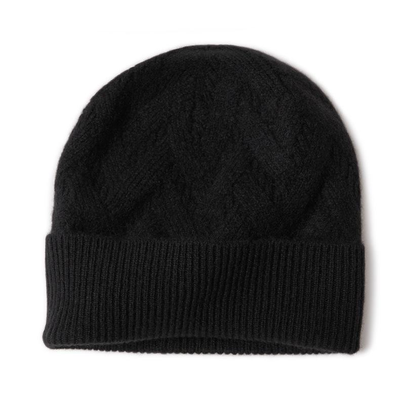 Unisex 100% Pure Goat Cashmere Hat: Warm, Fashionable, and Versatile Knit for Autumn and Winter