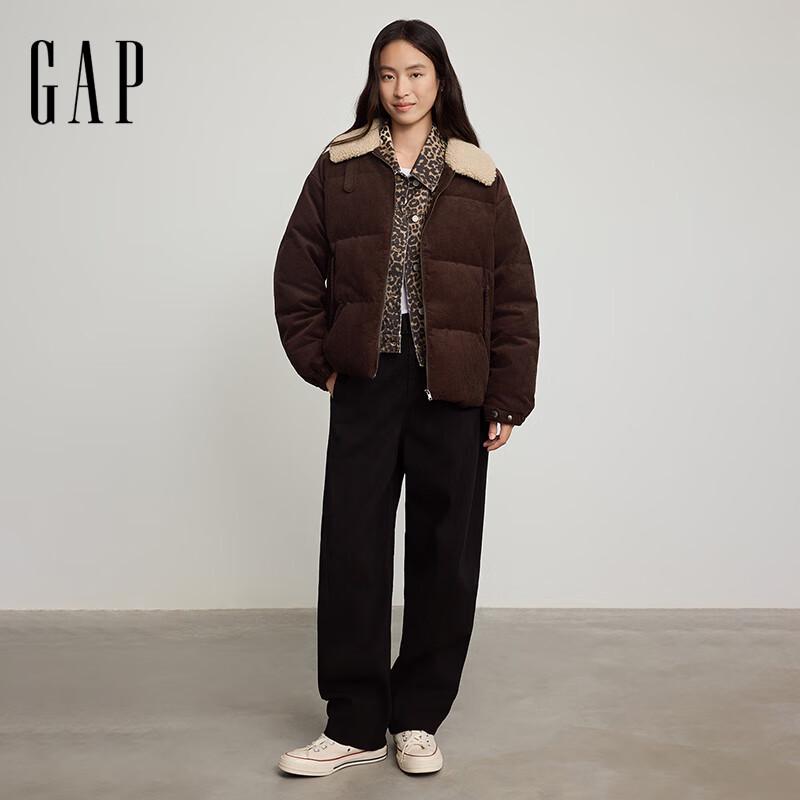 

Женский пуховик GAP из серии Puffer с вельветовым воротником из искусственной овчины S