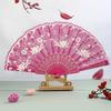 Vintage Folding Fan Chinese Style Dance Performance Hand Fans Gold Powder Plastic Fan Art Craft Gift Home Decor