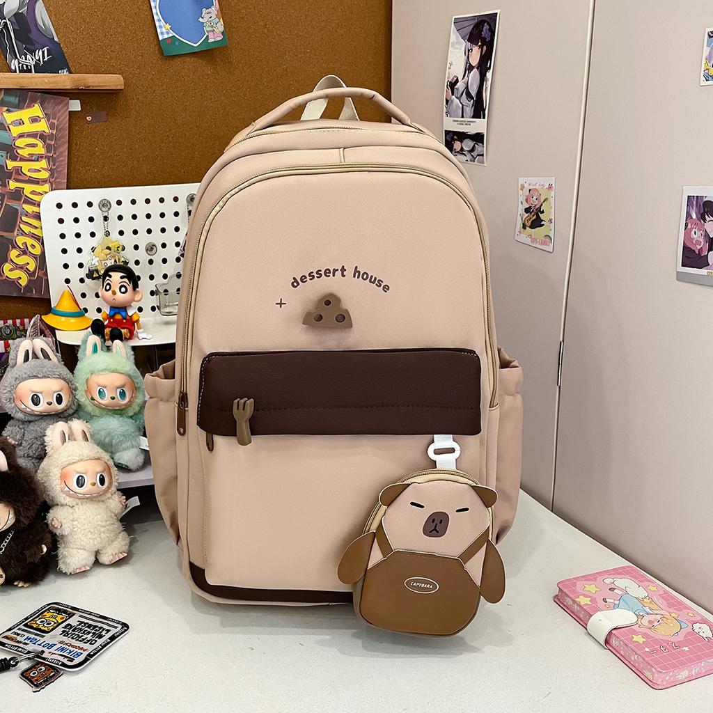 Schoolbag1011 autumn new high-value backpack large-capacity fashion versatile schoolbag men's and women's leisure simple commute