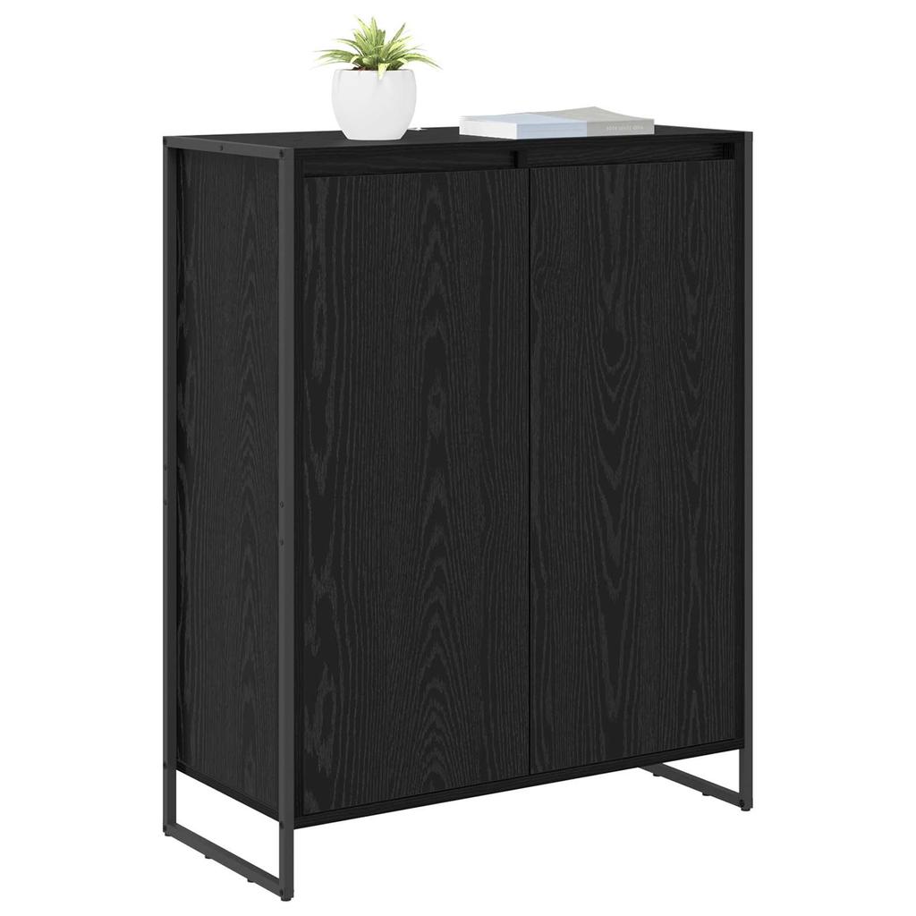 Shoe Cabinet with Storage Black Oak Effect 79 x 36 x 100 cm