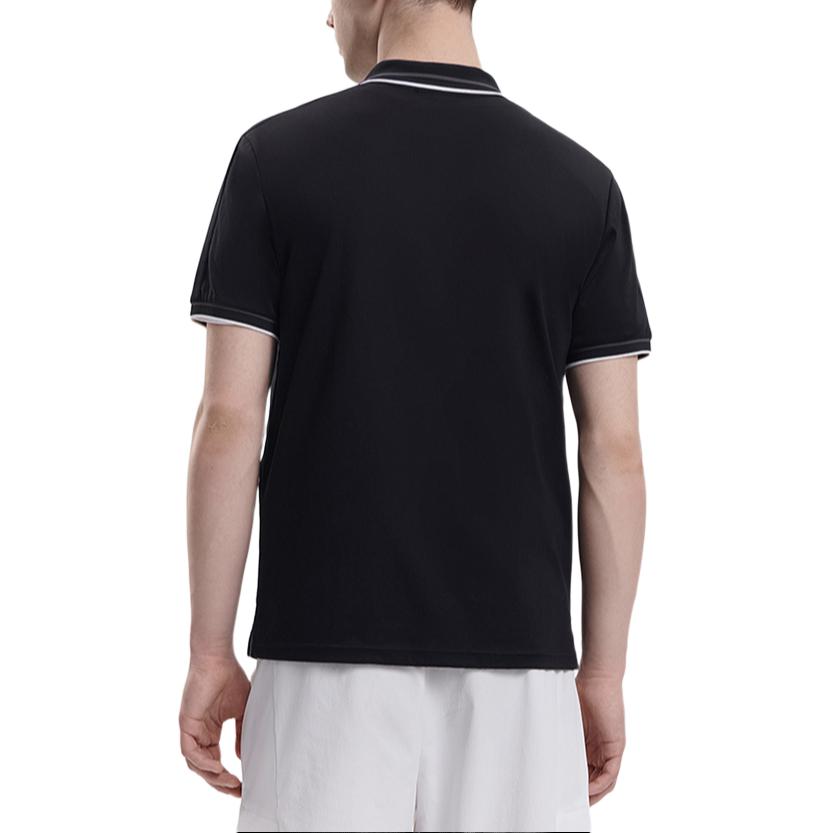 Fila 2023 Nowa Letnia Moda Wszechstronna Dzianinowa Koszulka Polo z Krótkim Rękawem Męskie Koszulki Polo Czarna F11M338108F-BK