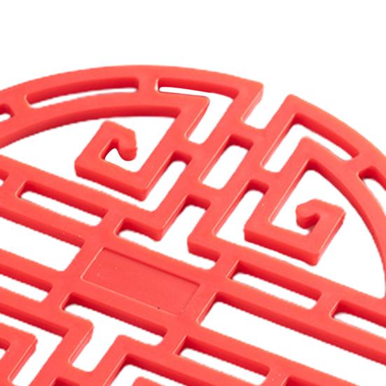 3ks/sada Podložka na nápoje Vyhloubená tepelná izolace Silikonová podložka na stůl v klasickém čínském stylu pro