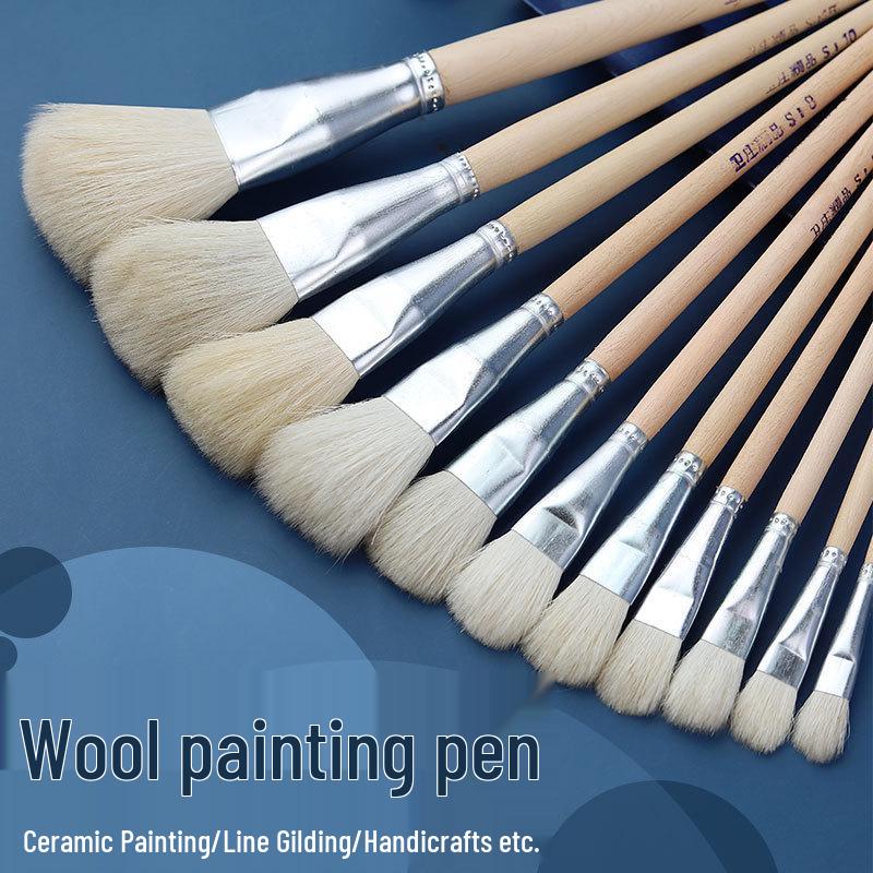 Pennello in Ceramica Qingshu Baojuan con Punta Morbida per Tracciatura Oro per Laccatura e Pittura Artigianale