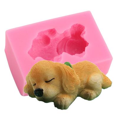 DIY Cute Dog Shape Silicone Fondant Cake Mold Candy Cookie Kitchen Baking Tool