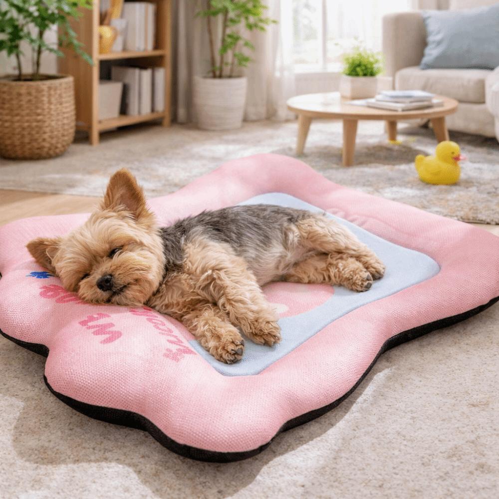 Breathable Dog Sofa Bed Cartoon Pattern Pet Cooling Mat Comfortable Pet Cool Cushion  Summer Season