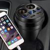 Car Charger Cup Holder Dual Cigarette Lighter Sockets Power Adapter with Dual USB Ports LED Black for IPhone 4/5/6/6S Plus