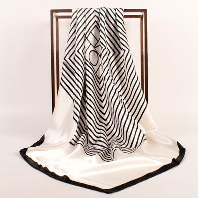90cm Large Square Scarf For Spring And Summer Fashion, Versatile And Stylish, Printed Silk Scarf For Women'S Decoration, Paired With Shawl Scarf