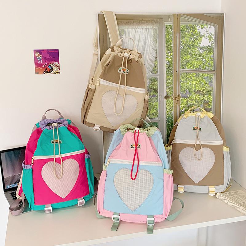 Contrast Colorful Kids Color Backpack Padded Straps Lightweight Travel Bags