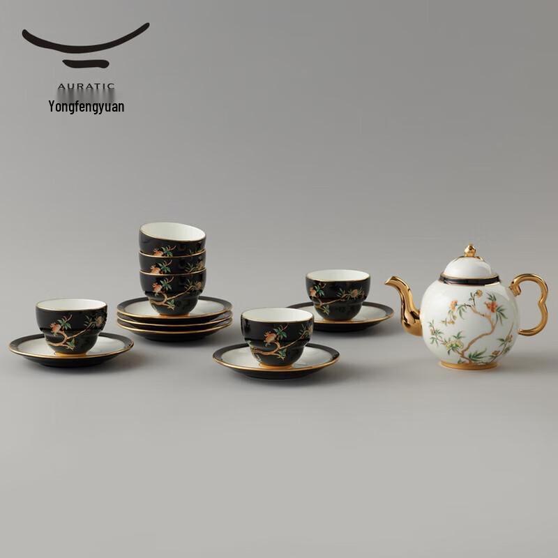 

Yongfengyuan Madam Porcelain Pomegranate Garden 14-Piece Tea Set