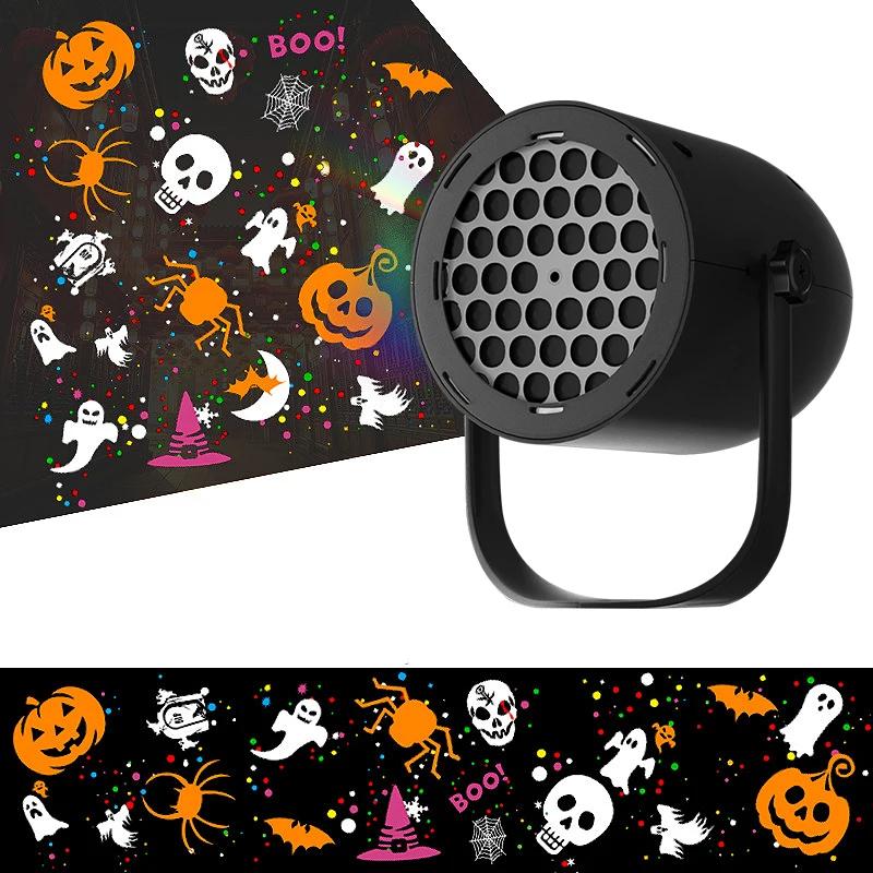 Christmas Halloween Pumpkin Projector Party Lights Decoration 5V USB Xmas Holiday Rotating Indoor Christmas Snowflake Projection