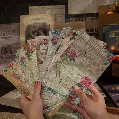 30 Sheets of Material Paper Jersey Morning Sun Series Retro Literary Notebook Message Decoration Base Paper