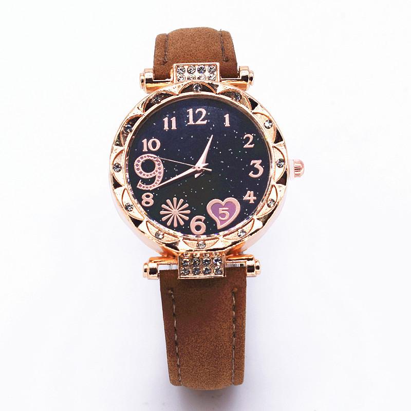 Ladies Belt Quartz Watch Love Dial Casual Fashion Women'S Watch Simple Watch + Bracelet