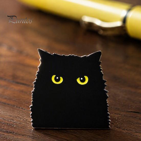 Animal Lapel Pin Cartoon Black Cat Brooch Pin, Enamel for Canvas Bags Men Women, Decorative Badge Clothing Scarves Sweaters Metal Jackets Pins