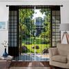 2pcs Verdant Garden View Curtain   Privacy Drapes   Polyester   Living Room Decor   Rod Pocket Window Treatment.