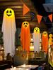 Halloween Ghost Pumpkin Lantern Pendant - Luminous Hanging Decoration for Spooky Indoor Scenes.