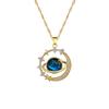 Exquisite Sternenhimmel Planetenlicht Luxuriöses Temperament Halskette Stern Mond Vielseitige Schlüsselbein Kette Damen Weihnachts Schmuck Geschenk