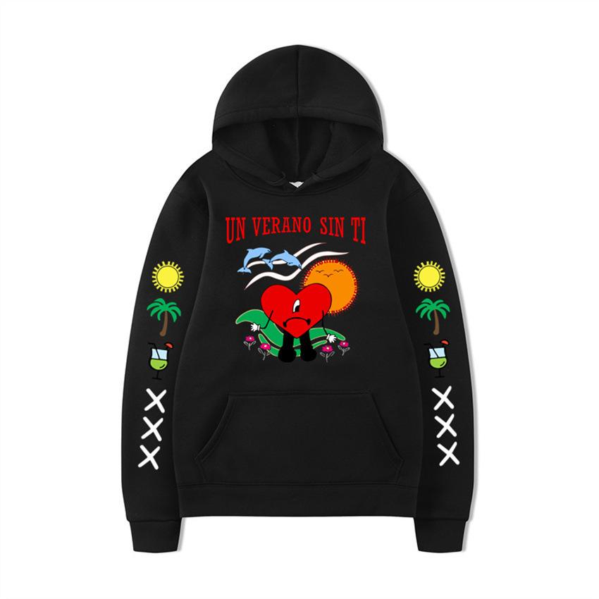 Un Verano Sin Ti Hoodie Bad Bunny Hooded Print Sweater Men And Women