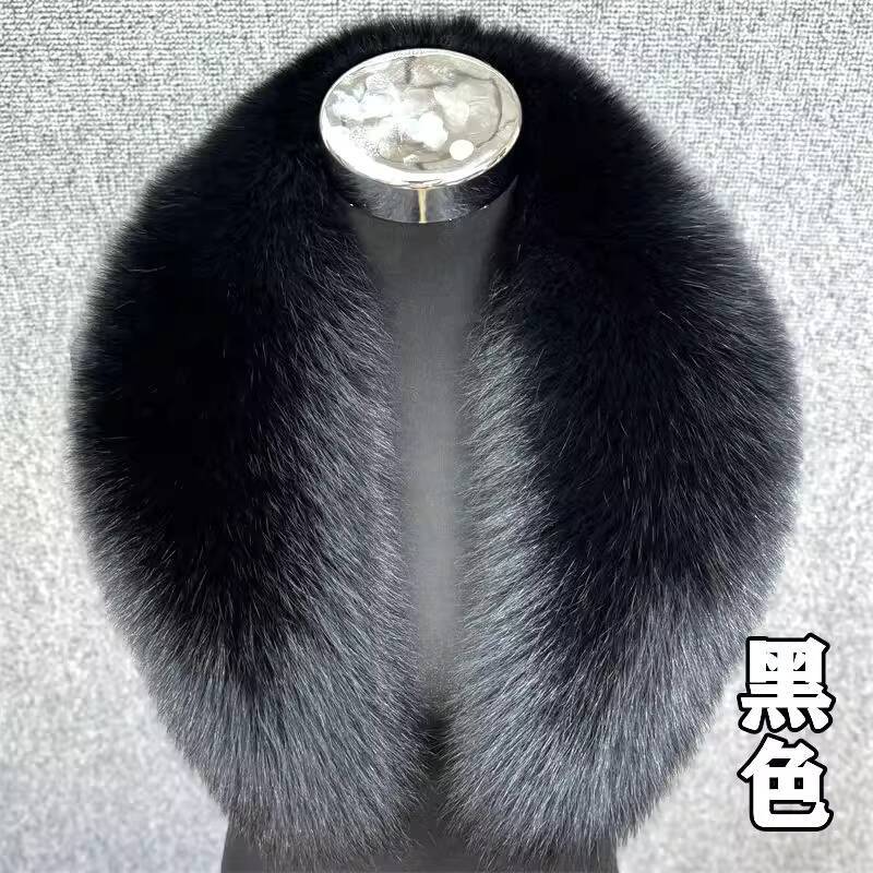 Real Fox Fur Collar Women Winter Thickened Fur Collar Scarf Collars Wraps Neck Warmer Fur Scarves Shawl Luxury Fluffy Fur Shawl
